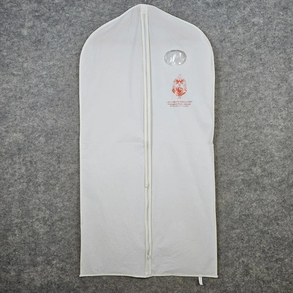 Delta Sigma Theta White Zip Garment Bag From‎ L&O Greek Specialties Peep Window